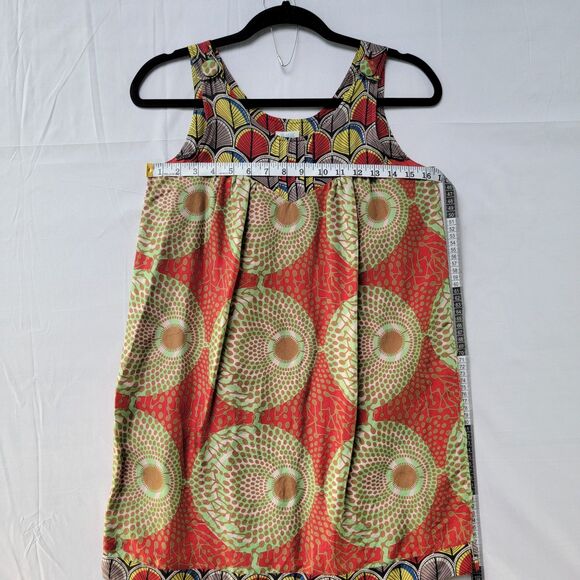 Aqua 100% Silk Boho Geometric Print Sleeveless Scoop Neck Shift Mini Dress XS - Picture 9 of 10